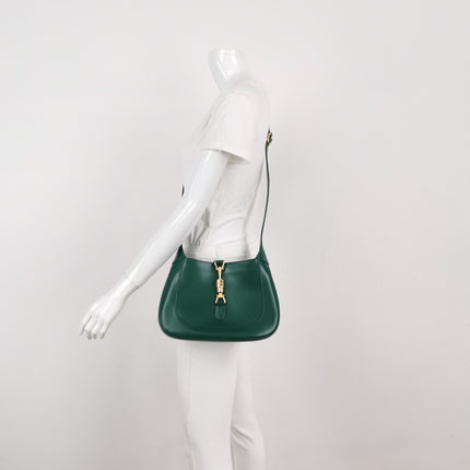 Gucci Jackie 1961 Green Leather Bag Small with Adjustable Strap