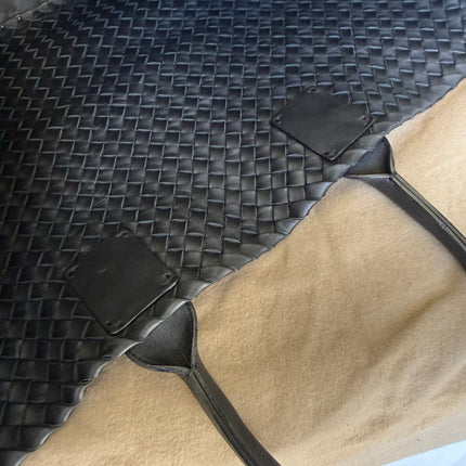 Bottega Veneta Cabat Large Intreccio Leather Tote Bag Black 45cm