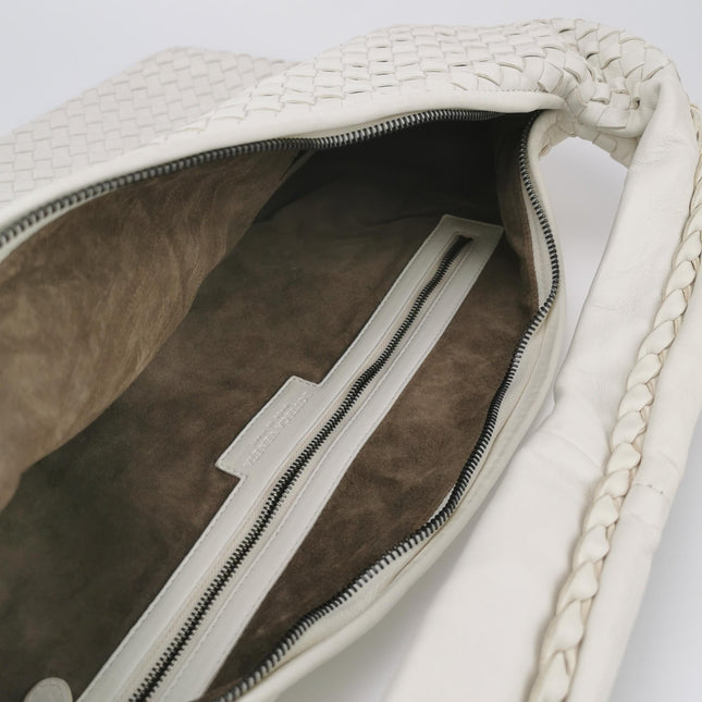 Bottega Veneta Veneta Hobo Dark White Leather Bag Maxi 55cm