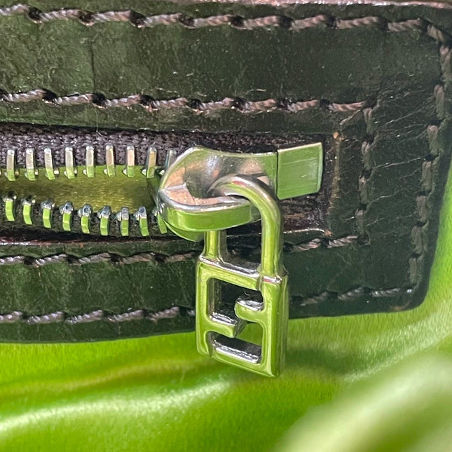 Sold Fendi Baguette Bag Green Wool Pompom Shoulder Bag