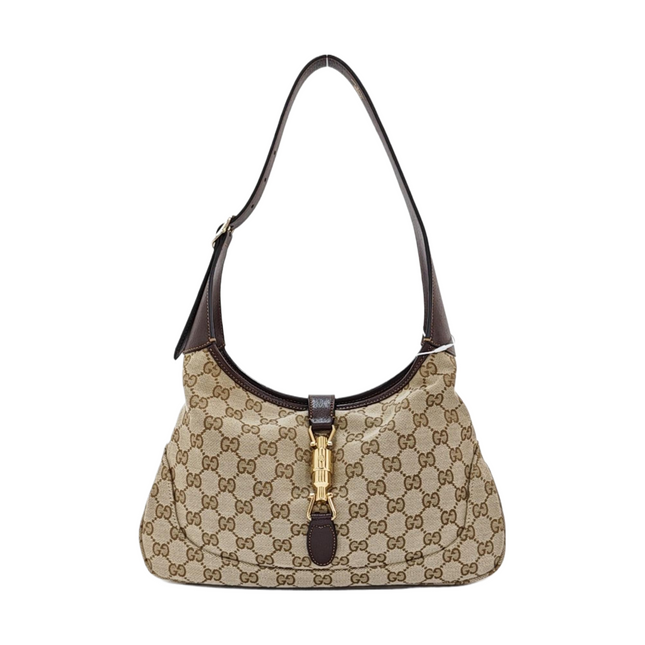 Sac porté épaule large Gucci Jackie 1961 camel avec bandoulière