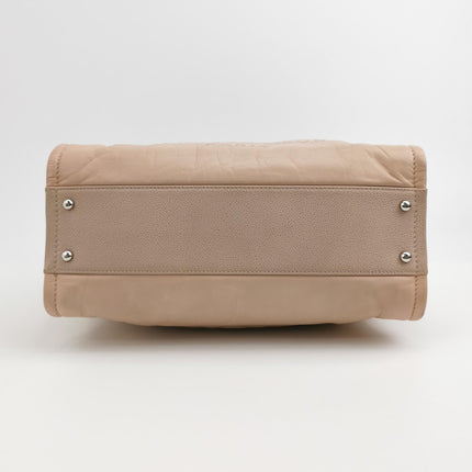 Chanel Deauville Tote Medium Pink Leather Leather Chain Straps