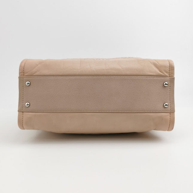 Chanel Deauville Tote Medium Pink Leather Leather Chain Straps