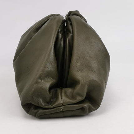 Bottega Veneta Pouch Calfskin Leather Dark Olive Green Large