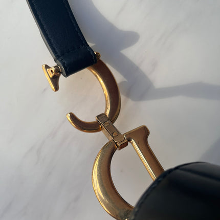 Sold Dior Saddle Medium leather Black Smooth Leather