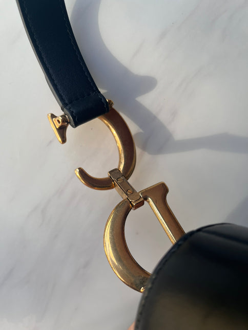 Sold Dior Saddle Medium leather Black Smooth Leather