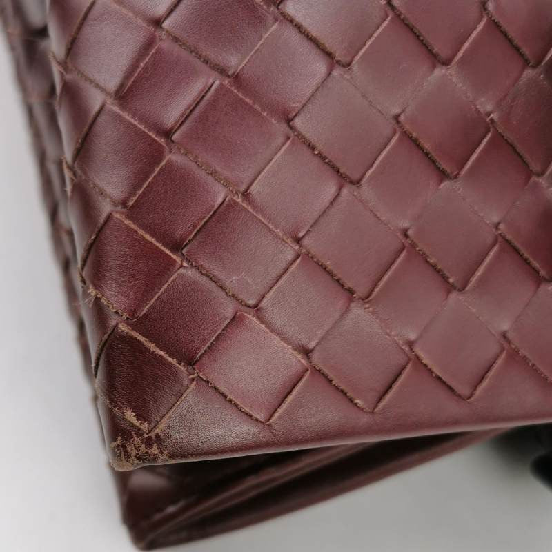 Bottega Veneta Roma Handbag Bag Intrecciato Nappa Leather Wine Burgundy Large 35cm