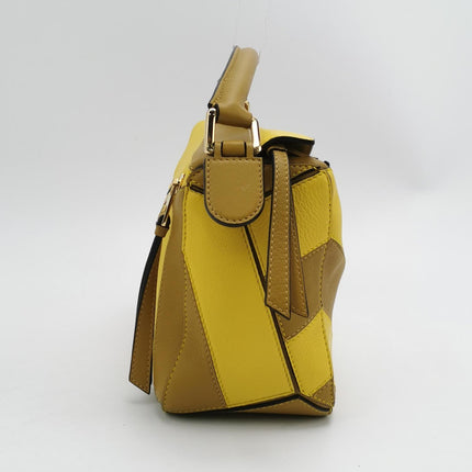 Loewe Puzzle Small Yellow Brown Stripes Crossbody Bag