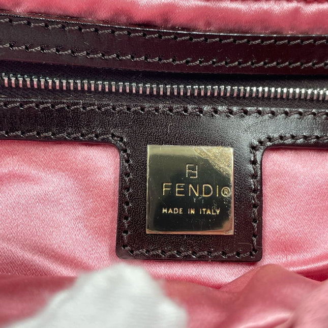 Sold Fendi Baguette Bag Pink Crochet Knit Wool Pompom Shoulder Bag