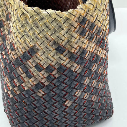 Bottega Veneta Cabat Large Intreccio Black and Transparent Leather and PVC Tote Bag