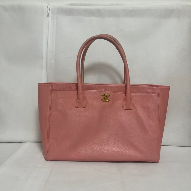 Chanel Cerf Executive Medium Pink Leather Handbag with Strap 35cm-Luxbags