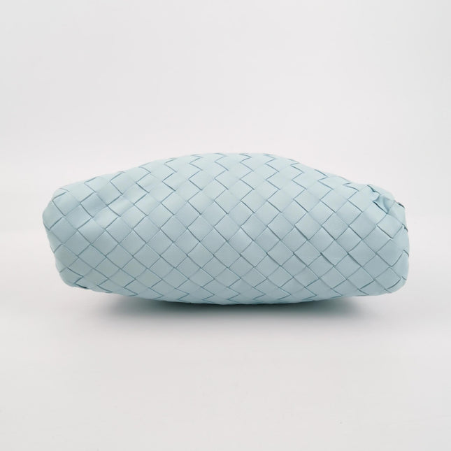 Bottega Veneta Pouch Large Intrecciato Light Blue Calfskin Leather