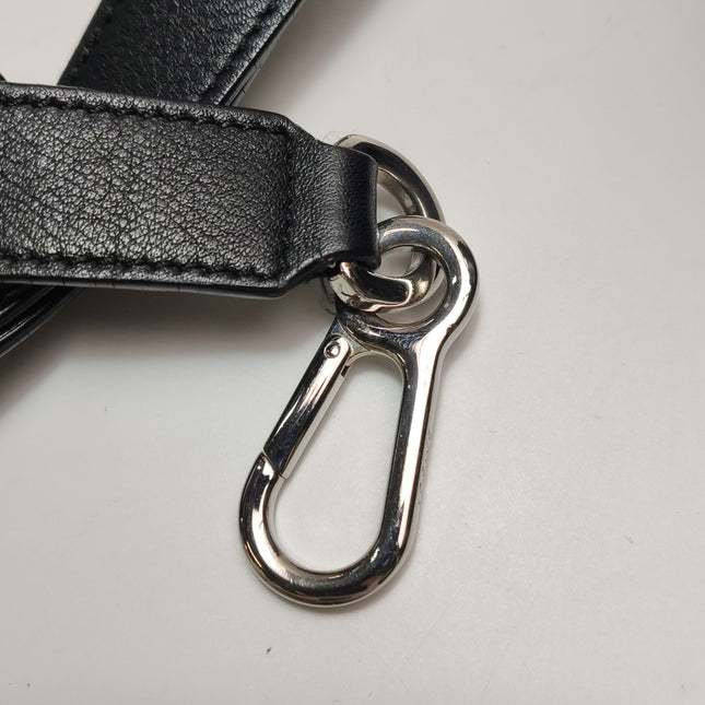 Loewe Puzzle Small Black Smooth Leather White Logo With Metal Feet 2016