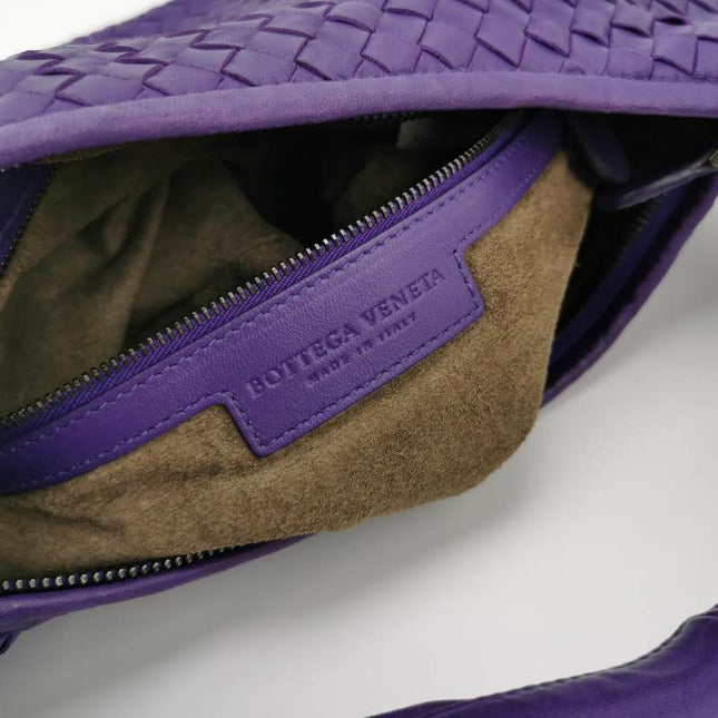Sold Bottega Veneta Veneta Hobo Medium Purple Intrecciato Leather Bag