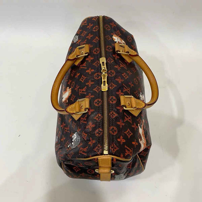 Louis Vuitton Speedy 30 Bandouliere Limited Edition Grace Coddington Catogram Brown