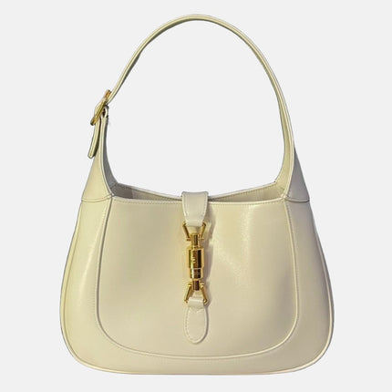 Gucci Jackie 1961 White Leather Bag Small Missing Strap-Luxbags
