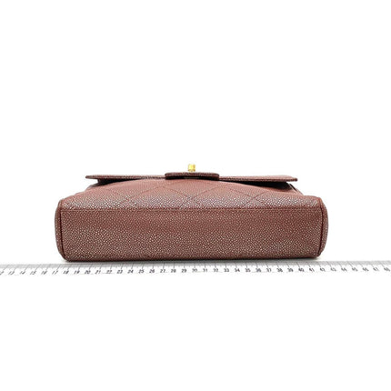 Chanel Vintage Medium Iridescent Brown Caviar Leather Shoulder Bag Gold Hardware