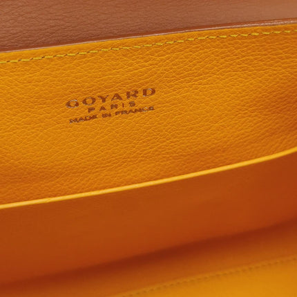 Goyard Saigon Mini Brown Canvas and Leather Wooden Top Handle Crossbody Bag