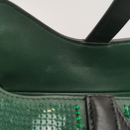 Sold Dior Saddle Mini 2019 Black and Green Beaded Shoulder Bag