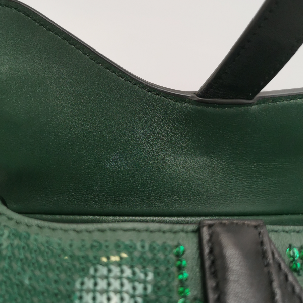 Sold Dior Saddle Mini 2019 Black and Green Beaded Shoulder Bag