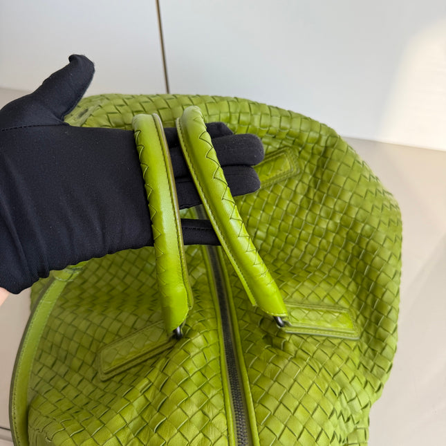 Bottega Veneta Maxi Convertible Tote Bag Hobo Green Leather Two-way Carry 52cm