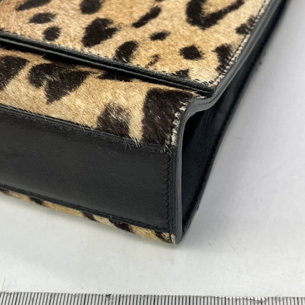 YSL Saint Laurent Kate Small Pony-style Calfskin Leather Leopard Print Tassle Crossbody Bag