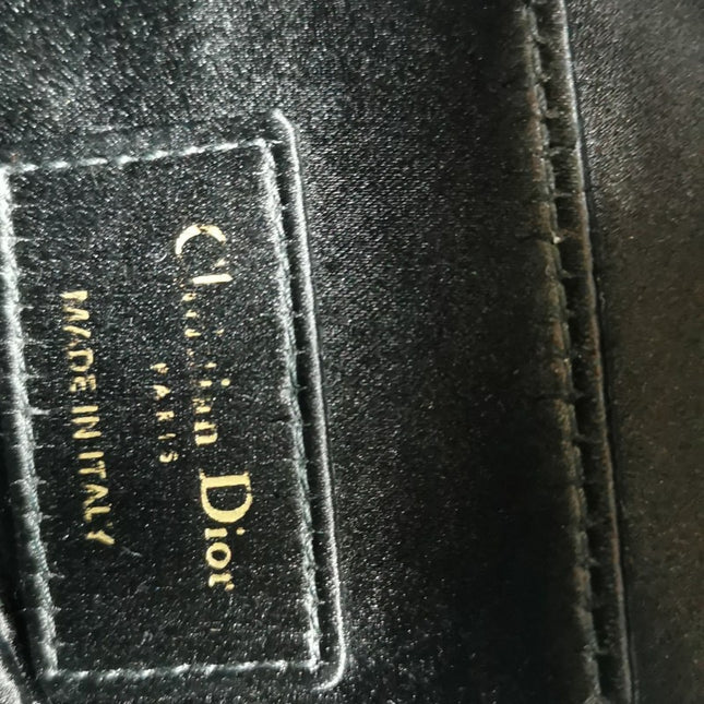 Dior Saddle Mini Silk Handbag Black with crystals