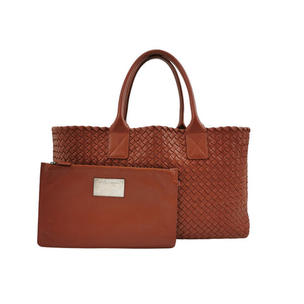 Bottega Veneta Cabat Large Intreccio Leather Tote Bag Brick Red 41cm-Luxbags