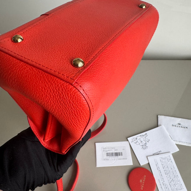 Sold Delvaux Brilliant Mini Bright Red Calfskin Leather Crossbody Bag