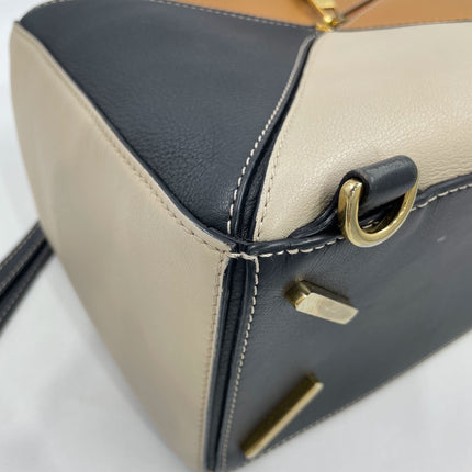 Loewe Puzzle Medium Tricolor Black Yellow Calfskin leather bag