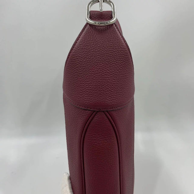 Gucci Jackie 1961 Burgundy Large Pebbled Leather Shoulder Bag with Strap