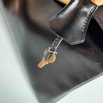 Hermes Kelly 32 Retourne Black Box Leather Gold HW 1987