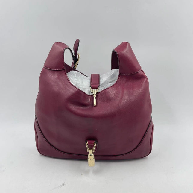 Sold Gucci Jackie 1961 Soft Medium Leather Bag Burgundy Red