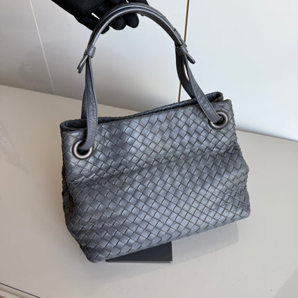 Sold Bottega Veneta Garda Bag Small Grey Intrecciato Leather 25cm