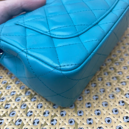 Chanel Classic Flap Mini Blue Lambskin Leather Gold Hardware 2014