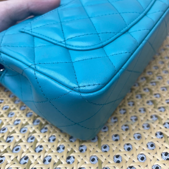 Chanel Classic Flap Mini Blue Lambskin Leather Gold Hardware 2014