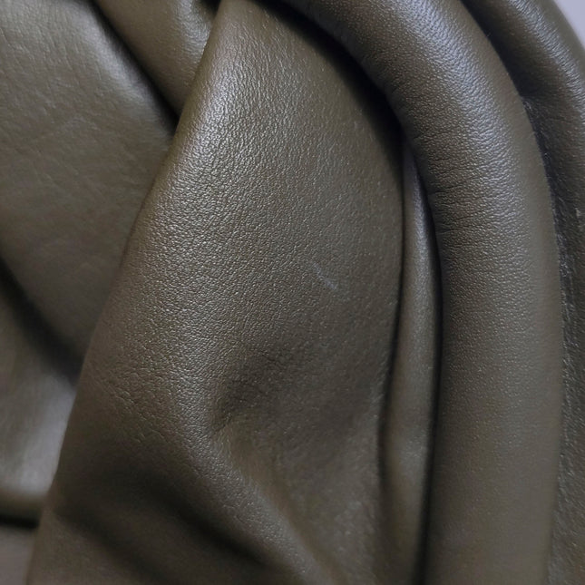 Bottega Veneta Pouch Calfskin Leather Dark Olive Green Large