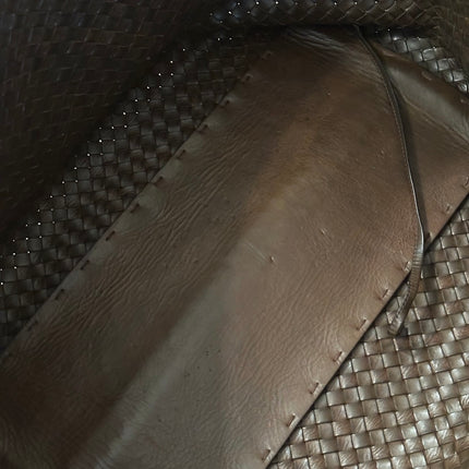 Sold Bottega Veneta Cabat Large Intreccio Leather Tote Bag Dark Chocolate Brown