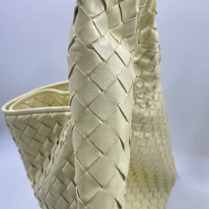 Bottega Veneta Hop Large Leather Pale Cream Yellow Hobo Bag