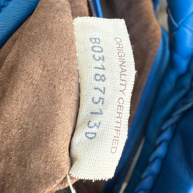 Bottega Veneta Veneta Hobo Medium Royal Blue Intrecciato Leather Bag 47cm
