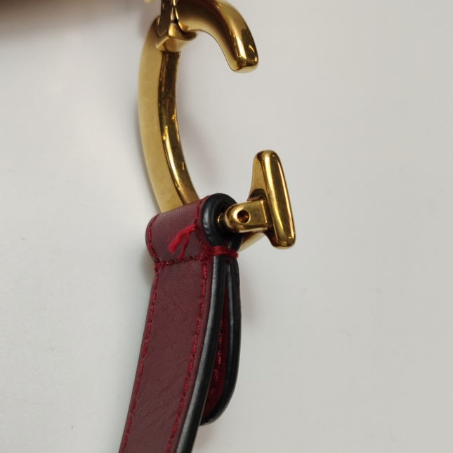 Sold Dior Saddle Shoulder Bag Medium Red Smooth Leather Gold Hardware