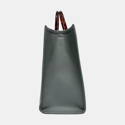 Fendi Sunshine Tote Medium Greyish Blue Top Handle Bag with Strap