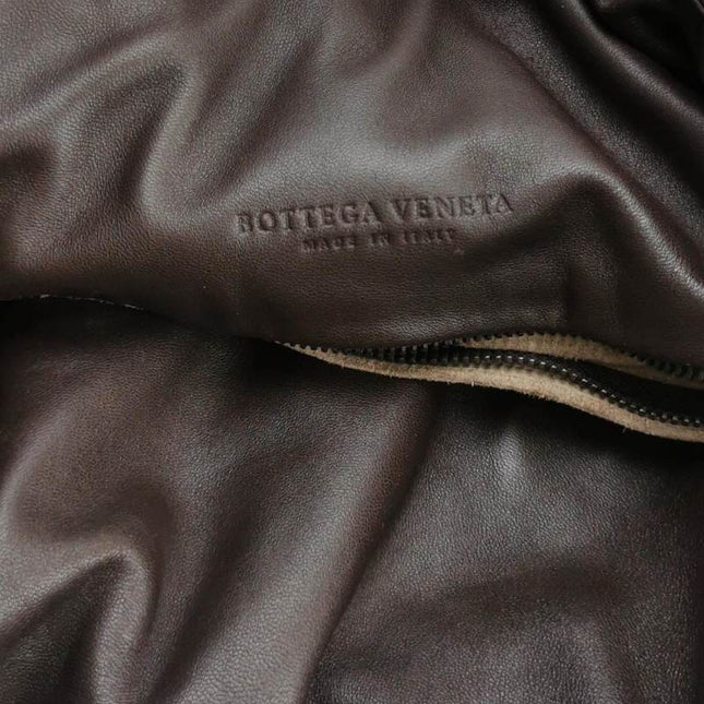 Bottega Veneta Drawstring Dark Chocolate Brown Intrecciato Leather Large Crossbody Bag