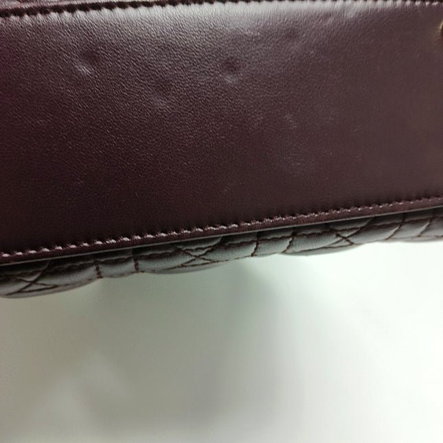 Lady Dior Small My Abcdior Purple Lambskin Cannage Leather Gold Hardware