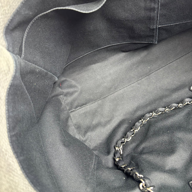 Chanel Deauville Tote Medium Navy Denim Top Handle