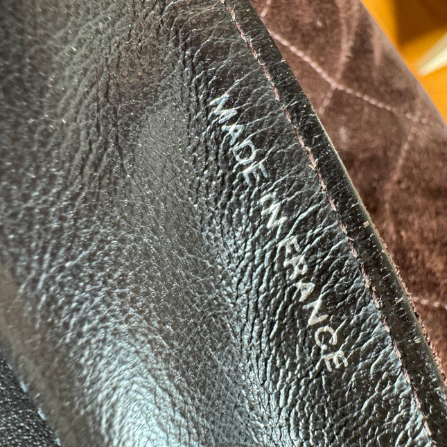 Chanel Classic Flap Medium Dark Chocolate Brown Suede Leather Silver HW, 1996-1997