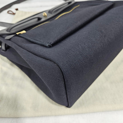 Hermes Herbag 31 Black Canvas Gold Hardware Crossbody Bag