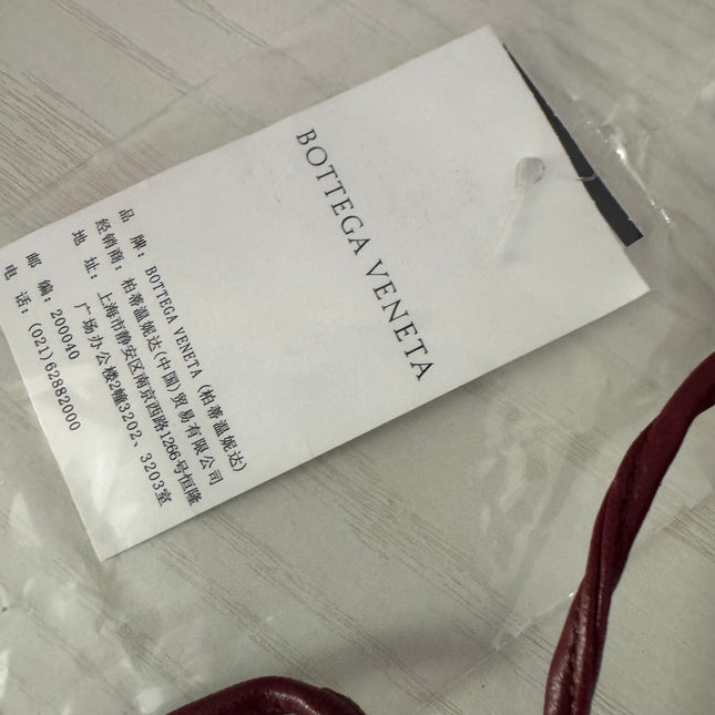 Bottega Veneta Pouch Mini Intrecciato Burgundy Lambskin Leather Crossbody Bag