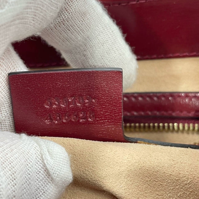 Gucci Jackie 1961 Small Burgundy Red Leather Bag with Adjustable Strap