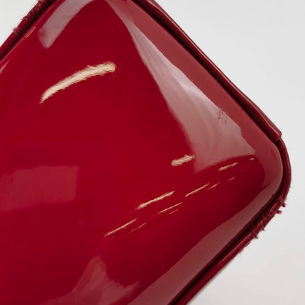 Sold Lady Dior Mini Handbag Red Patent Leather Gold-tone Leather and Chain Strap